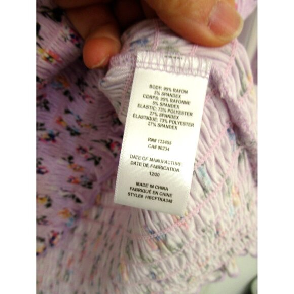 LORD & TAYLOR Design Lab Women's Lavender Floral Long Sleeve Top Large - NWT - Picture 9 of 15